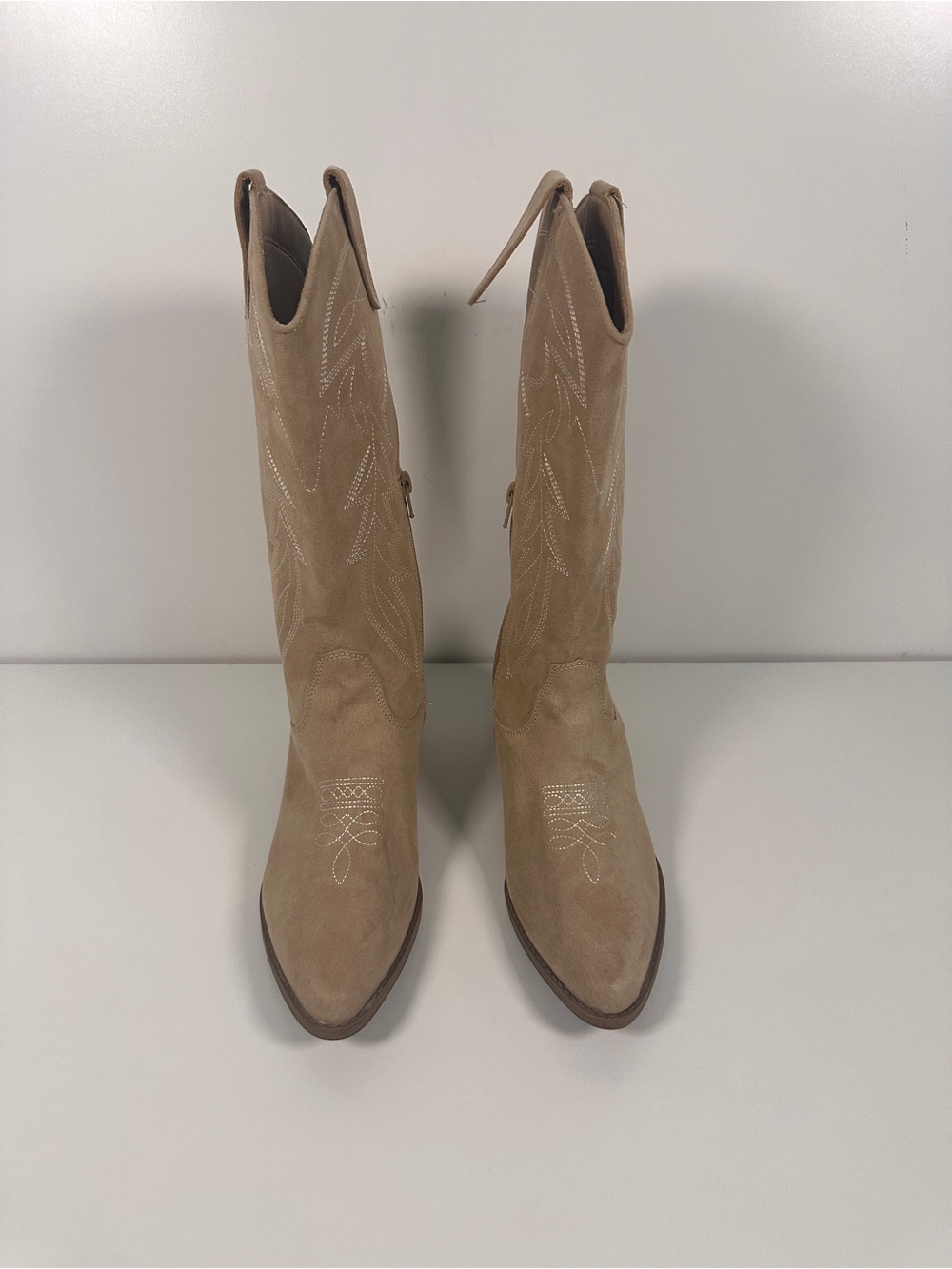 NOBO Taupe Western Suede Knee-High Boots